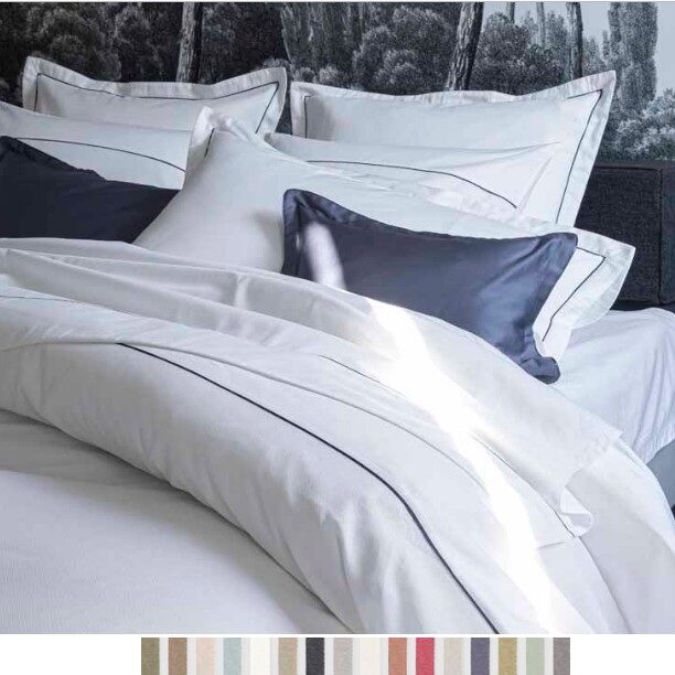 Orsay, katoen satijn beddengoed met jacquard en piping keuzekleur, Alexandre Turpault (Frankrijk)