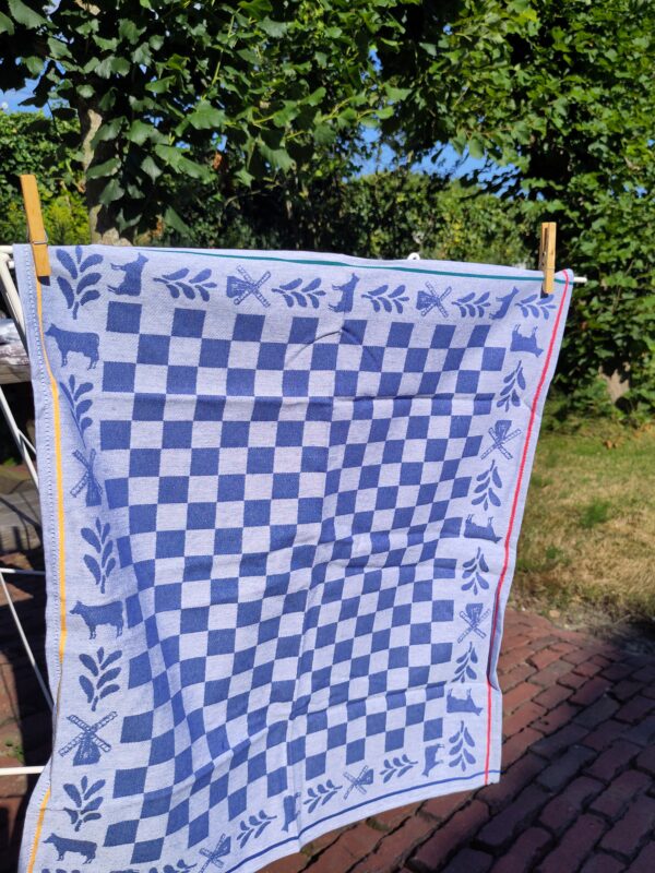 Dutch Blue Square, keukenset (thee- en keukendoek, 100% katoen, jacquard weving, DDDDD (Nederlands) - Afbeelding 2