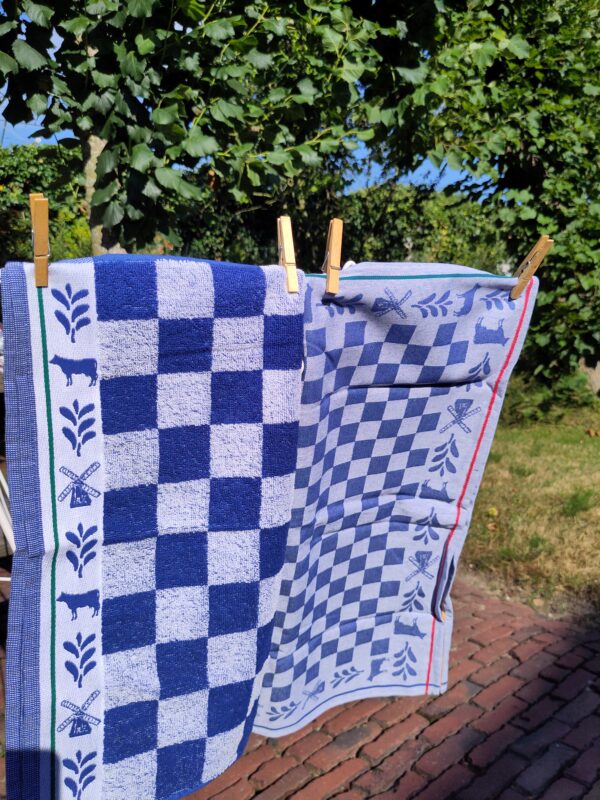 Dutch Blue Square, keukenset (thee- en keukendoek, 100% katoen, jacquard weving, DDDDD (Nederlands)