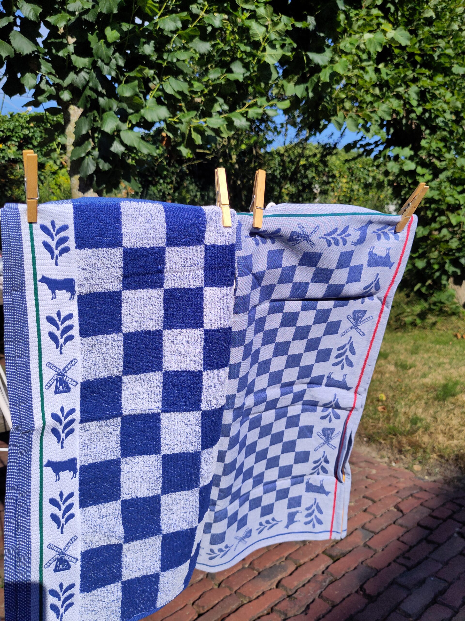Dutch Blue Square, keukenset (thee- en keukendoek, 100% katoen, jacquard weving, DDDDD (Nederlands)
