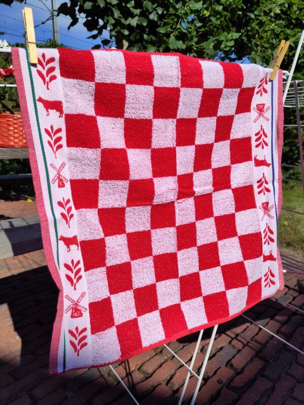 Dutch Red Square, keukenset (thee- en keukendoek, 100% katoen, jacquard weving, DDDDD (Nederlands) - Afbeelding 3