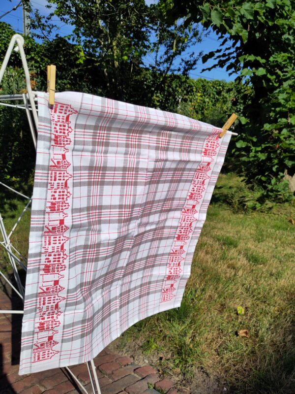 Amsterdam houses, theedoek, 100% katoen, jacquard weving, DDDDD (Nederlands) - Afbeelding 2