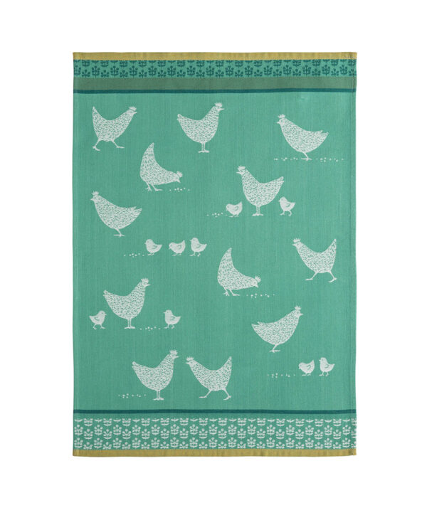 Poulettes, keukenset (thee- en keukendoek, 100% katoen, jacquard weving, Coucke (Frankrijk) - Afbeelding 2