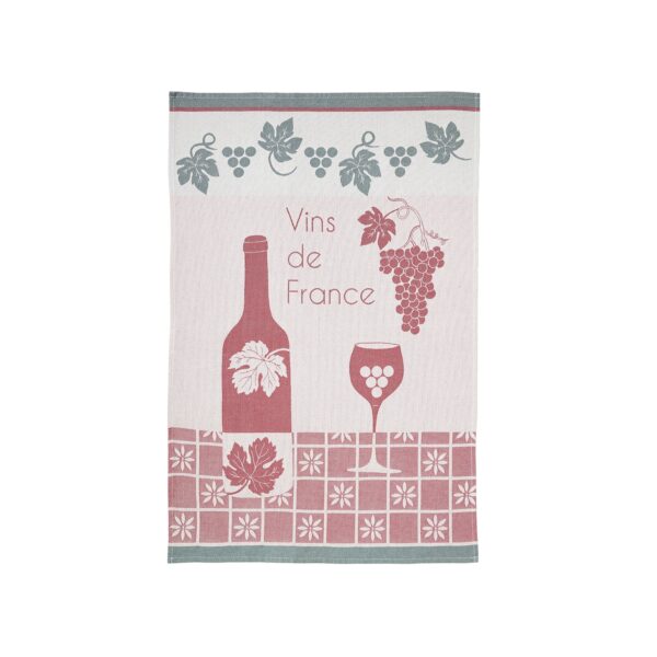 Vin de France, keukenset (thee- en keukendoek, 100% katoen, jacquard weving, Coucke (Frankrijk) - Afbeelding 3