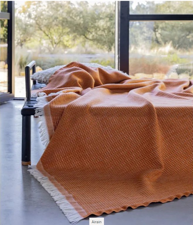 Empreintes Throw, plaid, merinos, Brun de Vian-Tiran (Frankrijk) - Afbeelding 2