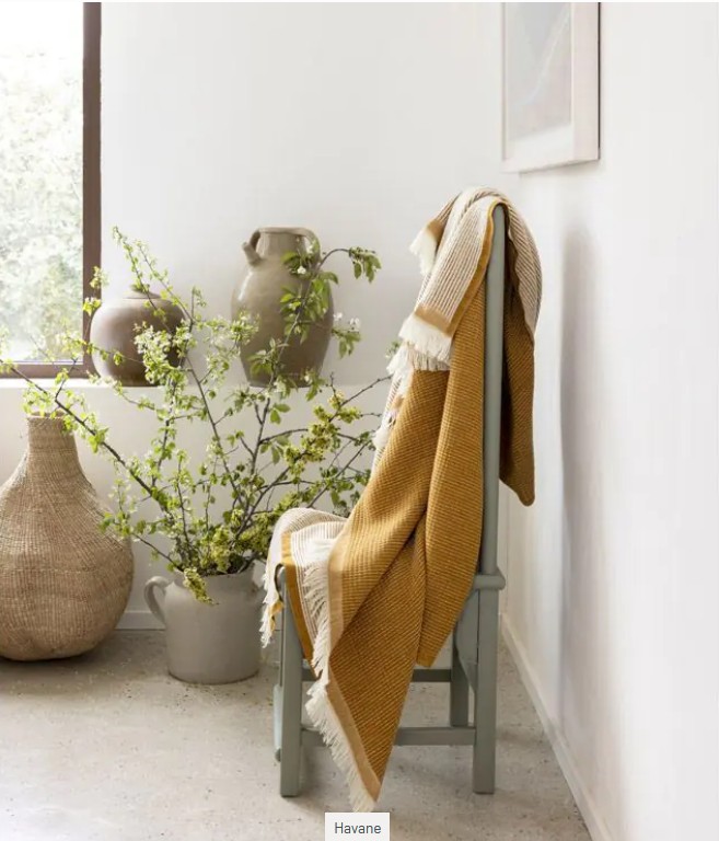 Empreintes Throw, plaid, merinos, Brun de Vian-Tiran (Frankrijk) - Afbeelding 4