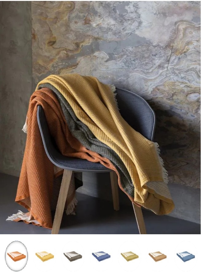 Empreintes Throw, plaid, merinos, Brun de Vian-Tiran (Frankrijk)