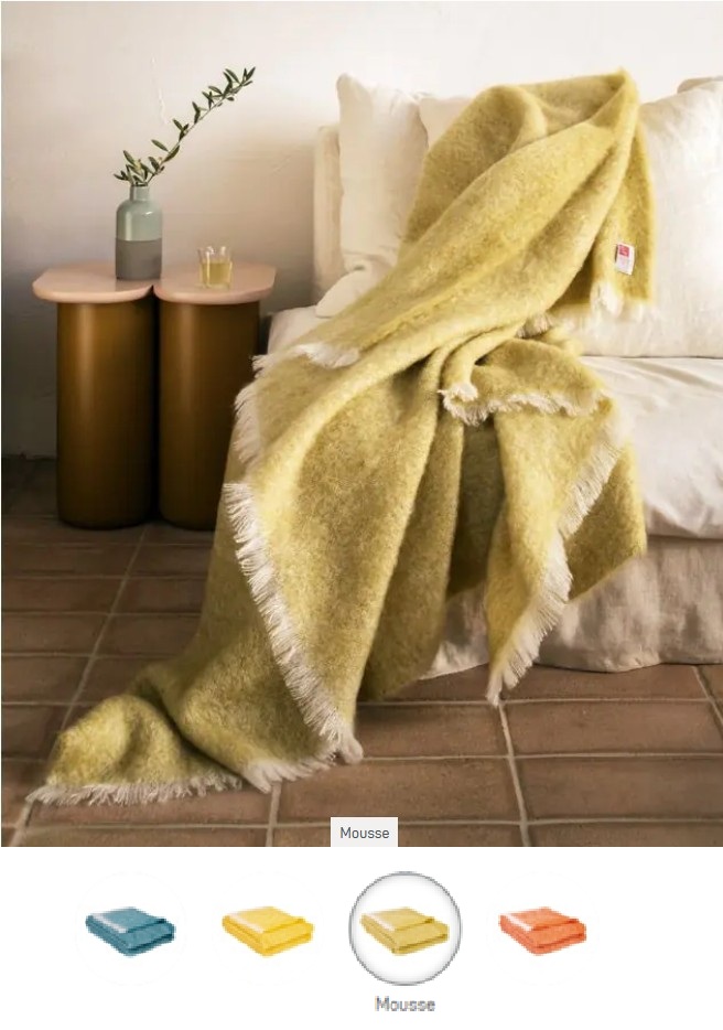 Mohair Givré, plaid, mohair, Brun Vian de Tiran (Frankrijk)