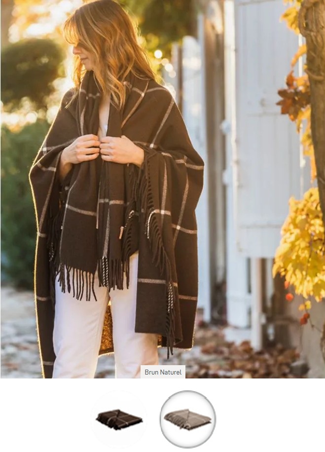 Yaka, plaid, Yak, Brun de Vian-Tiran (Frankrijk)