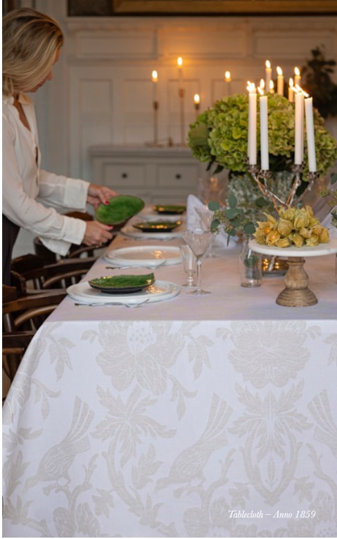 Anno 1859, tafellinnen, 55% katoen / 45% linnen, jacquard weving, Ekelund (Zweden)