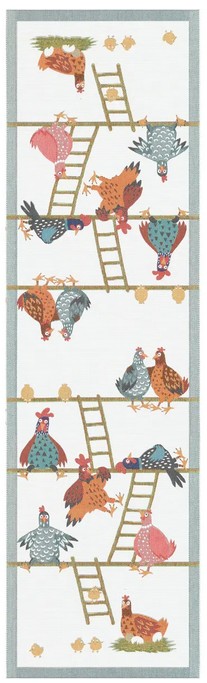Hönshus, loper, placemat 100% katoen, jacquard weving, Ekelund (Zweden)