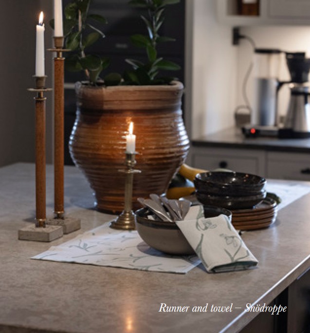 Snödroppe, loper, 100% katoen, jacquard weving, Ekelund (Zweden)