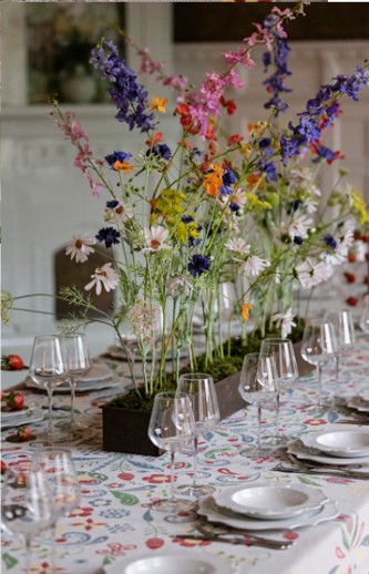 Torplyckan, tafellinnen 100% katoen, jacquard weving, Ekelund (Zweden)