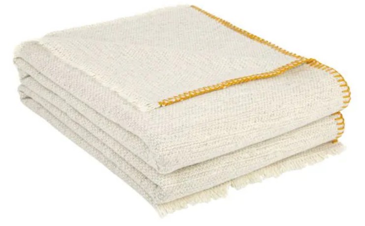 Canisses, deken, zomer 90% merinos wol 10% linnen, Brun de Vian-Tiran (Frankrijk) - Afbeelding 23