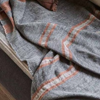 Sienna Stripe, fouta, gastendoek, Belgium Towel, sierkussen, 100% linnen, Libeco (België)