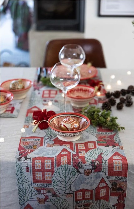 Tomtebyn, loper servet keukendoek, 100% katoen, jacquard weving, Ekelund (Zweden) - Afbeelding 4