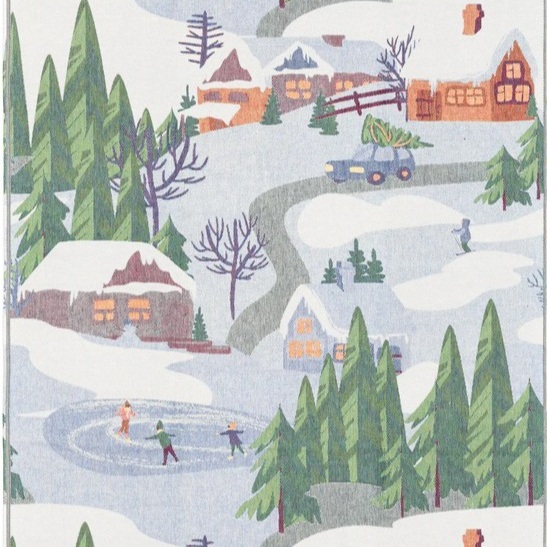 Vinterliv, plaid en sierkussen, 100% katoen, jacquard weving, brushed, Ekelund (Zweden)